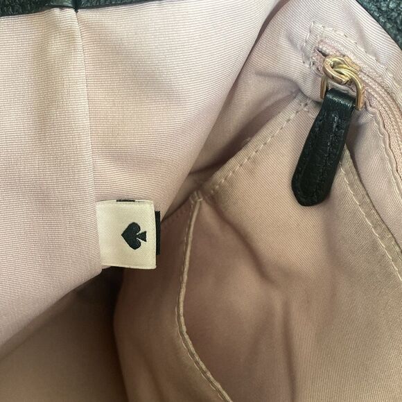 Kate Spade Black Pebbled Leather Backpack Adjustable Straps Gold Tone Logo Chic main image 10